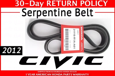  🔥 Cinturón Serpentine Honda Civic 2012 genuino 31110-R1A-A01 🔥 Motores de 1,8 L solamente Foto 1 de 2