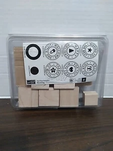 Stampin' Up! Riveting Wood UnMounted Rubber Stamp Set Of 8 Circle Sayings  - Picture 1 of 8