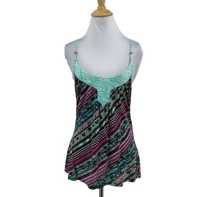 Regata Lucy Feminina S Pequena Algodão Pima Boho Decote Redondo Fino Frisado Alça Transversal - Imagem 1 de 4