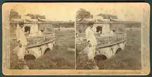 1899 Philippines PARAPETED WALL OF OLD MANILA Stereoview Card - Picture 1 of 3