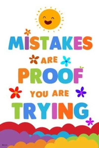 Mistakes Poster Classroom Rainbow Decor Cool Wall Art Print Poster 16x24 - Picture 1 of 3