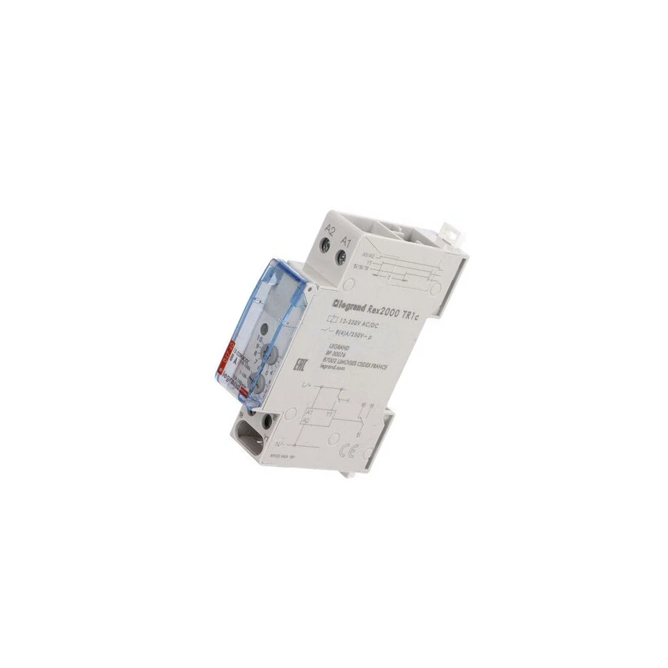 RC302 Timing Relay 0.1s-100h SPDT 250VAC/8A 12-230VAC 12-230VDC DIN LEGRAND - Image 1 of 1