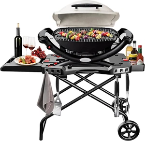 Carrello Barbecue Portatile per Weber Q Serie Weber Q1000 Q1200 Q1400 Q2000 Q2200 Q2400 - Foto 1 di 20
