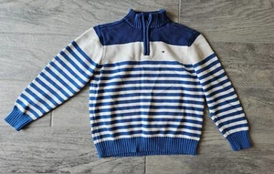 Boys Tommy Hilfiger Striped Pullover Knit Sweater Long Sleeve Size 7 blue white - Picture 1 of 12