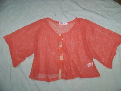 Pretty Angel Open Weave Pullover Crop Top - L - Sequin Accents Foto 1 de 4