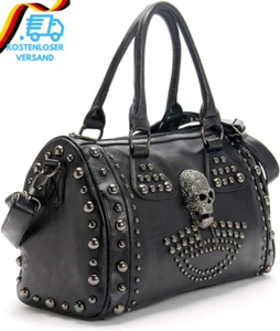 Alwaysky Womens Schädel Handtasche Grosse Kapazität Gothic Umhängetasche Beschla