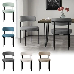 Set 2/4/6 sillas de comedor de terciopelo teddy asiento de diferentes colores - Imagen 1 de 31