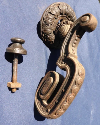 Gros Heurtoir marteau de porte Fonte ancien D.N.G. Porte d'entrée Ht 20 cm - Photo 1/4