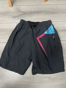 Adidas Shorts Womens Navy Hot Pink Teal Sport Athletic Size L - Picture 1 of 8