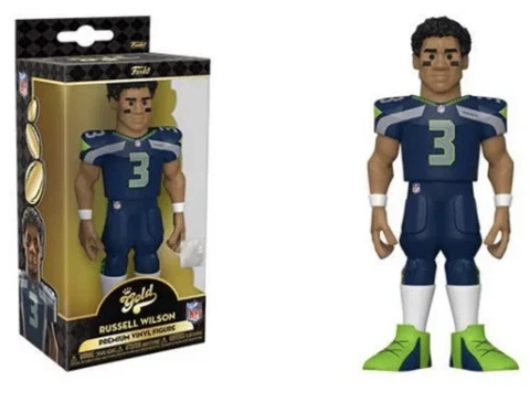 FUNKO GOLD Russell Wilson Seahawks Uniform | NEW Premium 5” Vinyl Figure Cover