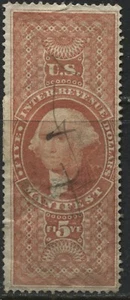 USA 1862 Revenue $5 Manifest red used (JD) - Picture 1 of 1