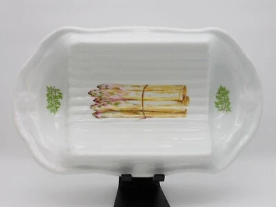 Somptueux Plat à Asperges en Porcelaine L'Hirondelle de Mehun sur Yèvre - Photo 1/4