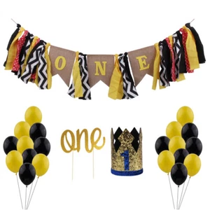 Baby Boy 1st Birthday Decorations High Chair Banner - Cake Smash Party Supplies - Picture 1 of 30