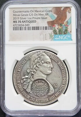 México 2019 Medalla de Plata #1 del Maestro Lorenzo Rafael, NGC MS70 Ant. Foto 1 de 2