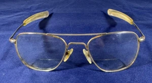 Randolph Engineering Sunglasses 5 1/2 Aviator Military Pilot 52-20 Gold Rims USA - Picture 1 of 7