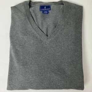 Maglione uomo Lanesboro scollo V cashmere cotone grigio x grande XL manica lunga - Foto 1 di 11