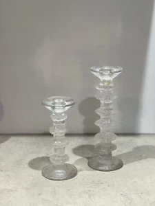 Timo Sarpaneva Festivo Iittala Pair Candle Holders 4 & 6 Rings signed Vintage - Picture 1 of 20