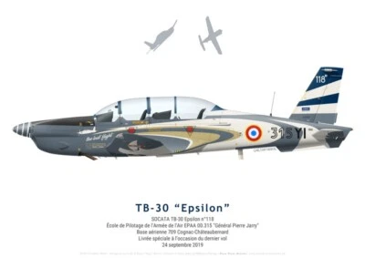 Print TB-30 Epsilon, déco spéciale dernier vol, 2019 (par G. Marie)