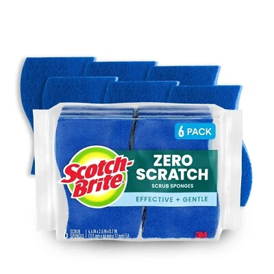 Scotch-Brite Esponja Exfoliante Cero Arañazos, 6 Esponjas de Cocina para Limpiar Alrededor... Foto 1 de 4