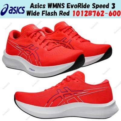 Asics WMNS EvoRide Speed 3 Wide Flash Rojo 1012B762-600 Mujer Talla - Imagen 1 de 4