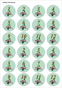 24X PRECUT CHRISTMAS CAKE PARTY SANTA PRESENT EDIBLE WAFER CUPCAKE TOPPERS 1451 - Picture 1 of 1