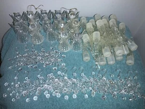 Over 50 Plastic Hanging Christmas Ornaments- Snowflakes, Angels, Icicles - Picture 1 of 8