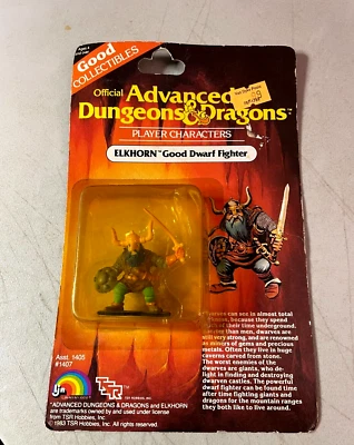 1983 LJN Advanced Dungeons & Dragons/ELKHORN/Figura 2 pulgadas sin usar, en caja sellada cardada Foto 1 de 4