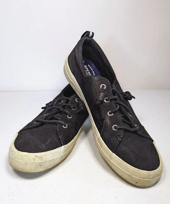 Tenis para mujer Sperry Crest Vibe talla 11M de cuero negro Foto 1 de 4