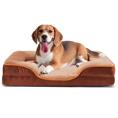 Cama ortopédica para perros - Fondo antideslizante de espuma viscoelástica y funda extraíble lavable Foto 1 de 4