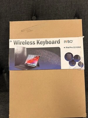 IVSO iPad Pro 12.9 2018-3rd Gen One-Piece Wireless Keyboard Stand Black Case NEW - Image 1 of 2