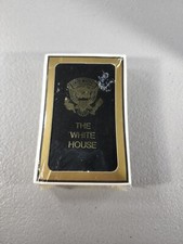 Gemaco Poker Playing Cards The White House Eagle Logo Black Gold Plastic Coated