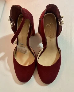 Jessica Simpson Red Suede 4in Heels Sz 8 - Picture 1 of 7