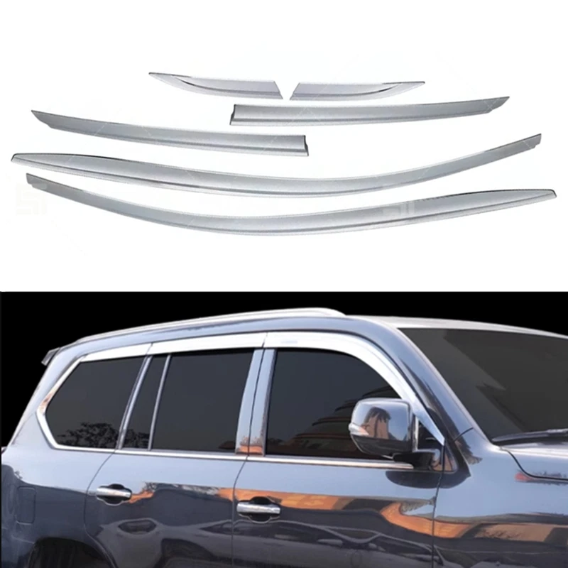 Protector de lluvia para visera de ventana de coche para LEXUS LX570 2016-17 18 19 20 2021 moldura cromada Foto 1 de 4