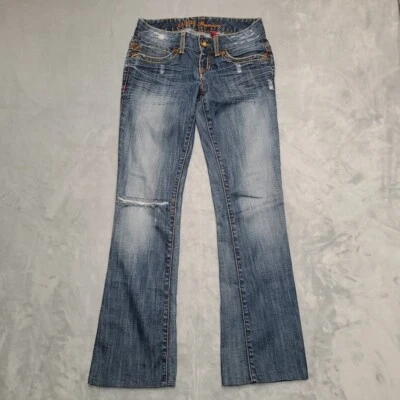 Vintage Guess Jeans Womens 26 Faded Premium Denim Daredevil Boot Cut Made in USA - Image 1 of 4
