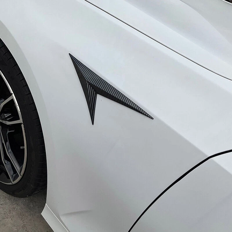 Plastic Carbon Fiber Black Car Side Wing Air Flow Fender Stickers Cover Fit Ford — 第 1/4 张图片