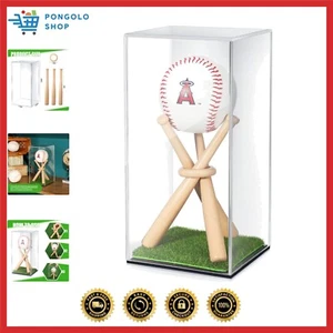 Baseball Display Case and Wood Baseball Stand Acrylic Baseball Holder Acrylic... - Picture 1 of 8