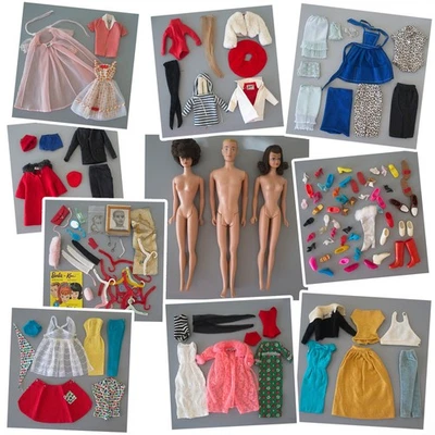 🤩LOTE Barbie Ken Midge Muñecas Ropa Paquete Zapatos Accesorios Joyería De Colección Años 60+🌞 Foto 1 de 4