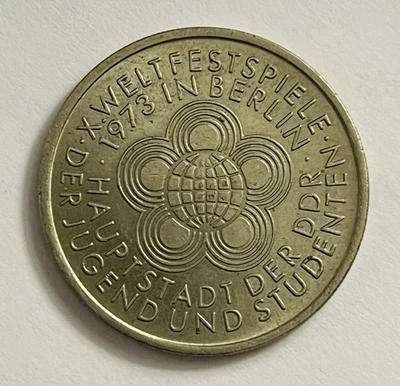 Alemania Oriental (RDA) 1973A 10 marcos. 10º Festival de la Juventud Juegos. KM-44 Foto 1 de 3