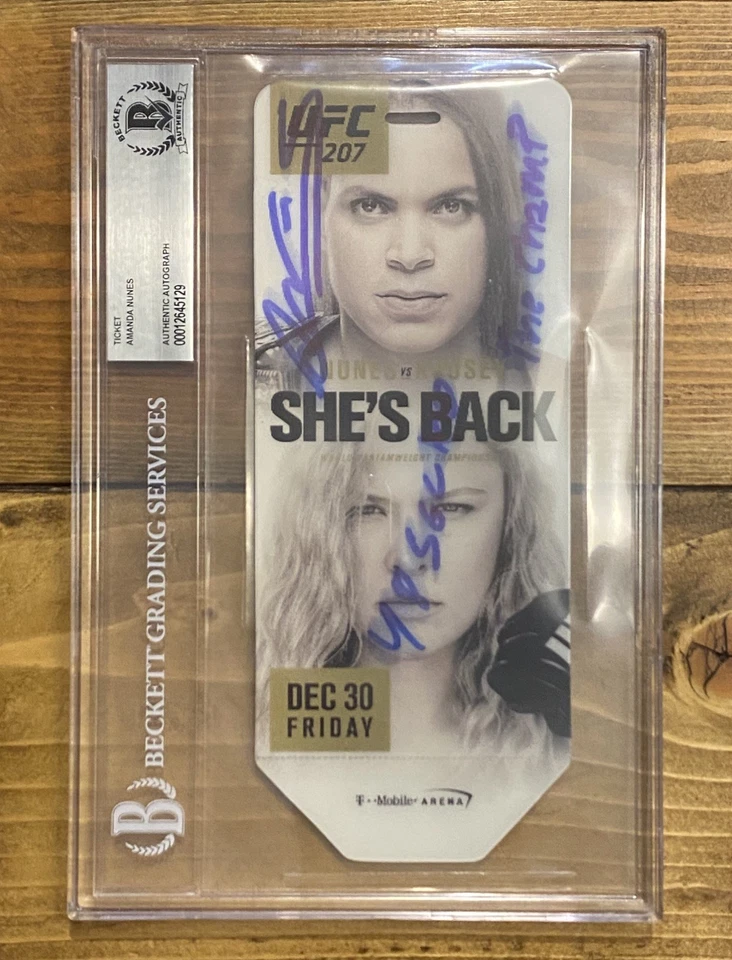 Ronda Rousey vs Amanda Nunes Signed UFC 207 Commemorative Event Ticket BAS COA  - Image 1 of 4