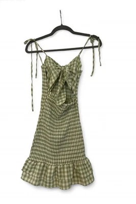 短袖格纹连身裙 — 第 1/3 张图片