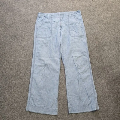 Gap Jeans Women Size 12 Blue Wide Leg Chambray Lightweight Pocket Capsule Casual - Image 1 of 4