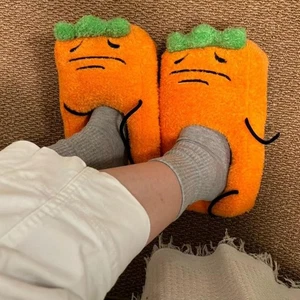 Winter Warm Cartoon Radish Slippers Cute for Wooden Floors Universal Fit - Picture 1 of 7