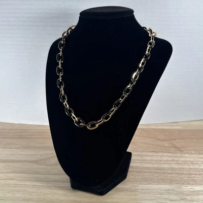 Collar de alta costura tono dorado Nolan Miller estrás cierre de palanca eslabón de cadena de colección Foto 1 de 4