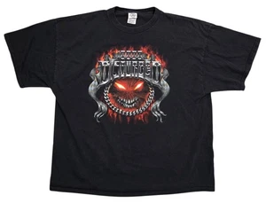 T-shirt vintage fascia disturbata 10.000 pugni grafica Y2K nera Delta Pro peso 2XL - Foto 1 di 6