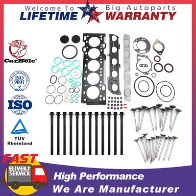 Juego de juntas de culata con pernos válvulas para Volvo C30 C70 S40 S60 V50 V60 2,5 L Foto 1 de 4