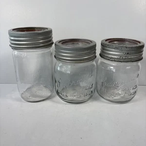 Lote de 3 frascos de conservas de gemas y joyas mejorados de colección con tapas de vidrio/anillos de zinc - Imagen 1 de 6