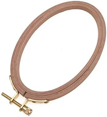 6 X 4 Inch Wooden Hand Oval Embroidery Hoops for Cross-Stitch Quilting Hoops Nee - Image 1 of 4