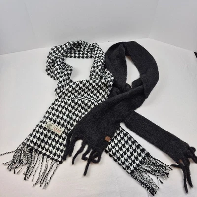 Кашемировый шарф Feel Houndstooth + C.C. Черный пушистый Infinity зимний шарф комплект - Изображение 1 из 4