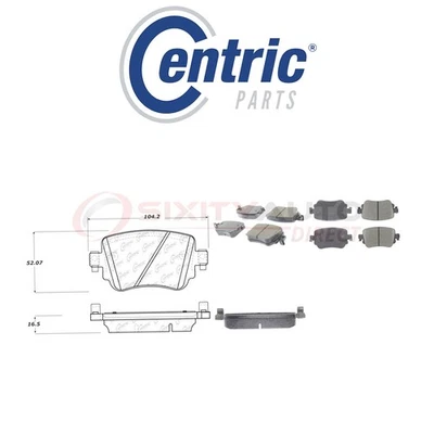 Centric Ceramic Disc Brake Pads w Shims for 2014-2018 Volkswagen Passat 1.8L ns - Изображение 1 из 4