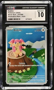 POP 6 - 2025 POKEMON BLK EN-BLACK BOLT ILLUSTRATION RARE #151 AUDINO CGC 10 - Picture 1 of 2
